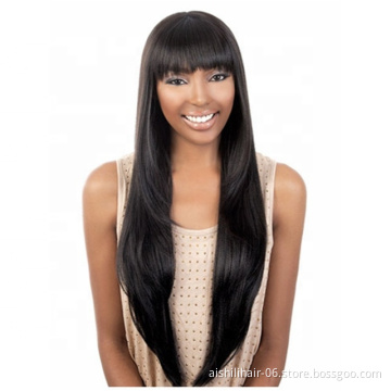 Aishili black long synthetic hair wigs natural straight and Silky straight hair for women